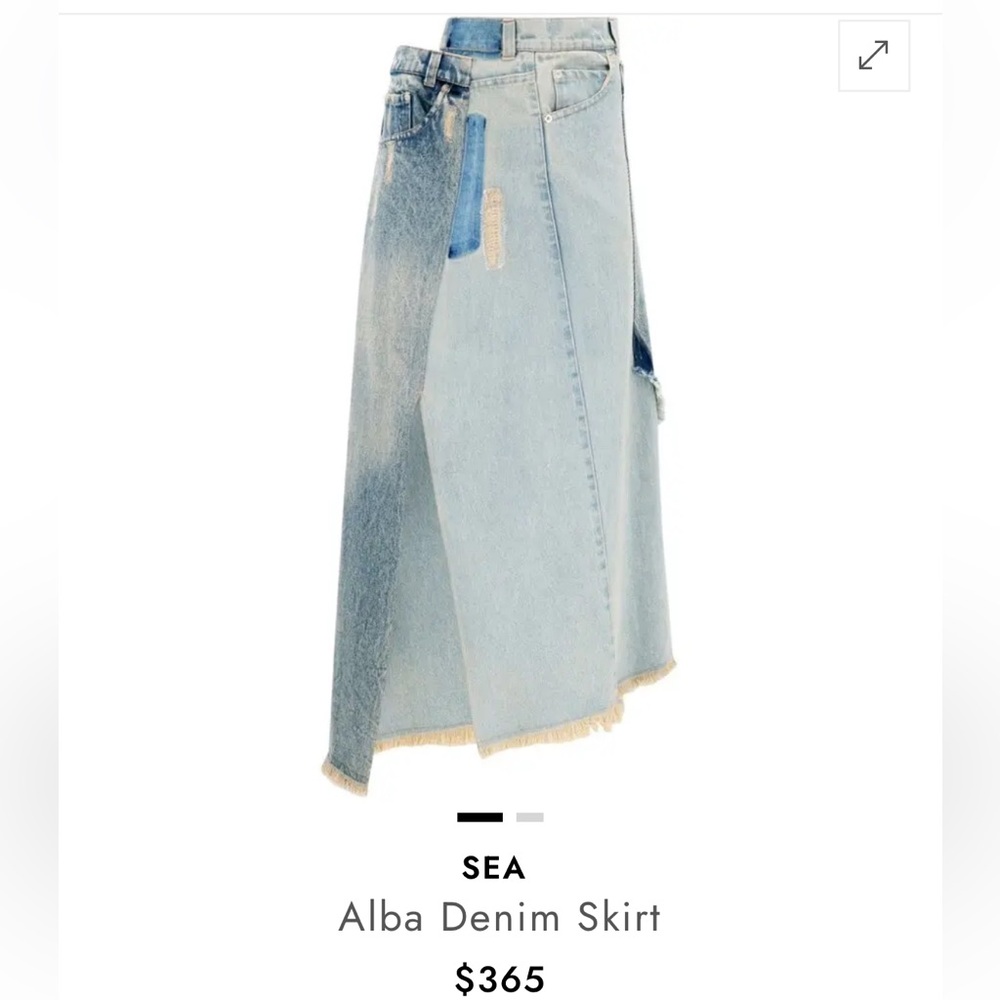 SEA New York Alba denim midi skirt NWT